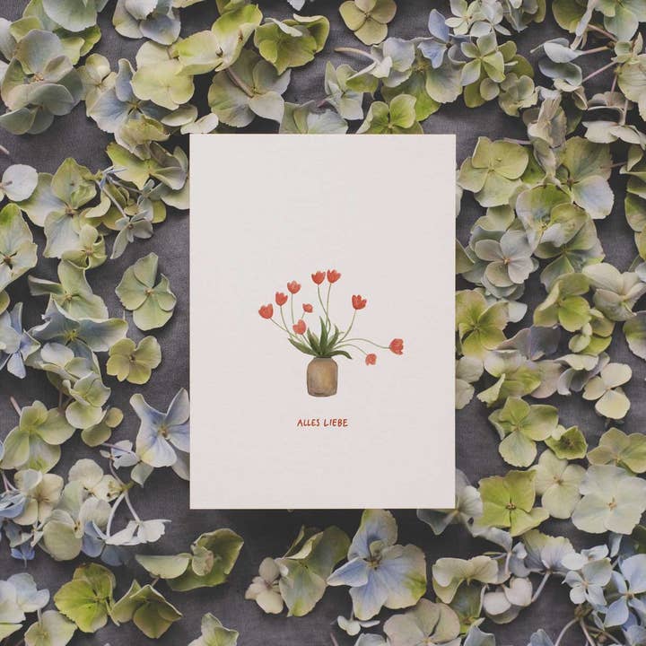 Bouquet de tulipes - Plein d'amour | Carte postale pour la vente par tucán y limón