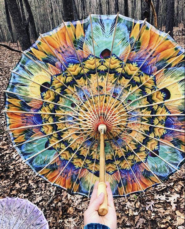 Enlighten - Wholesale Umbrella - Women's - Feather Kaleidoscope Parasol4