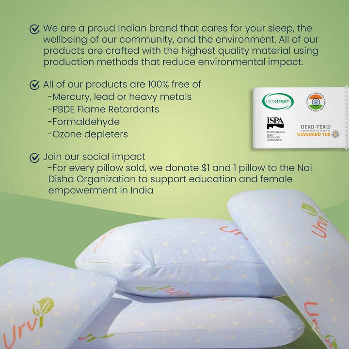 Urvi Towards Joyful Living - Wholesale Bedding Pillow - URVI - Adjustable Memory Foam Pillow, Non-Toxic with 3 layer5