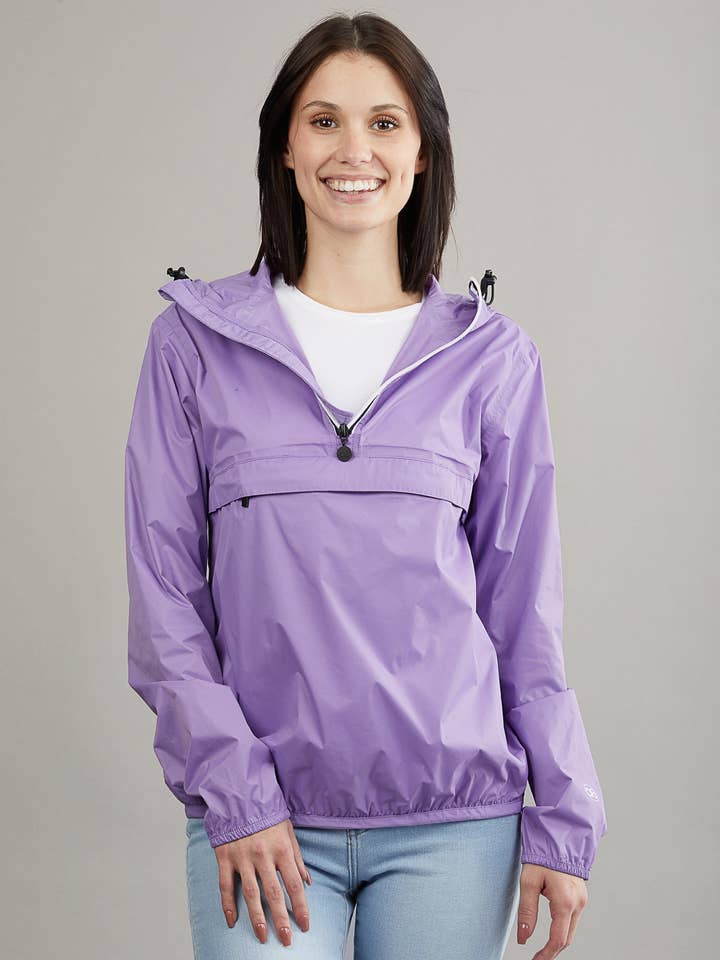 O8 Lifestyle - Wholesale Windbreaker - Women's - Light purple quarter zip packable rain jacket and windbreaker