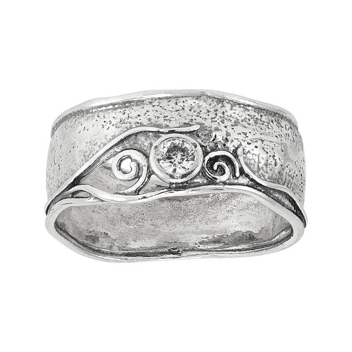 Bague Silpada « On Beat » en argent sterling avec zircones cubiques pour la vente par Silpada