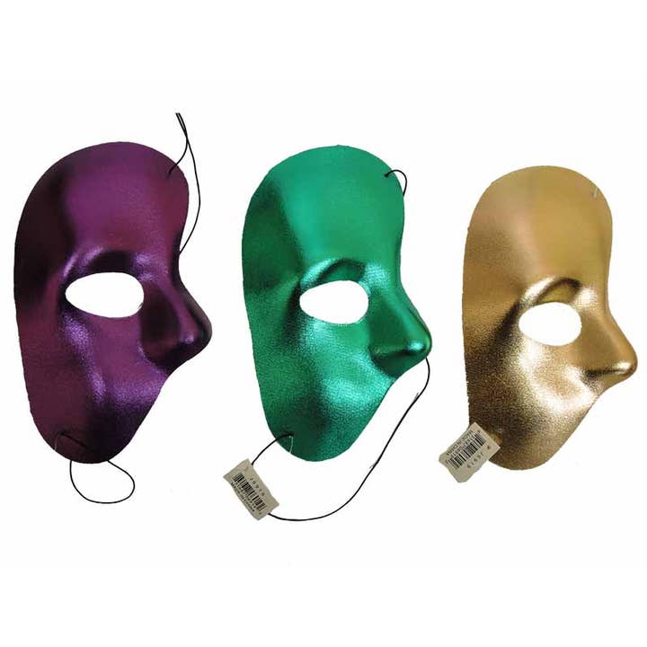 Mardi Gras Phantom Half Mask for wholesale by KBW Global Corp.