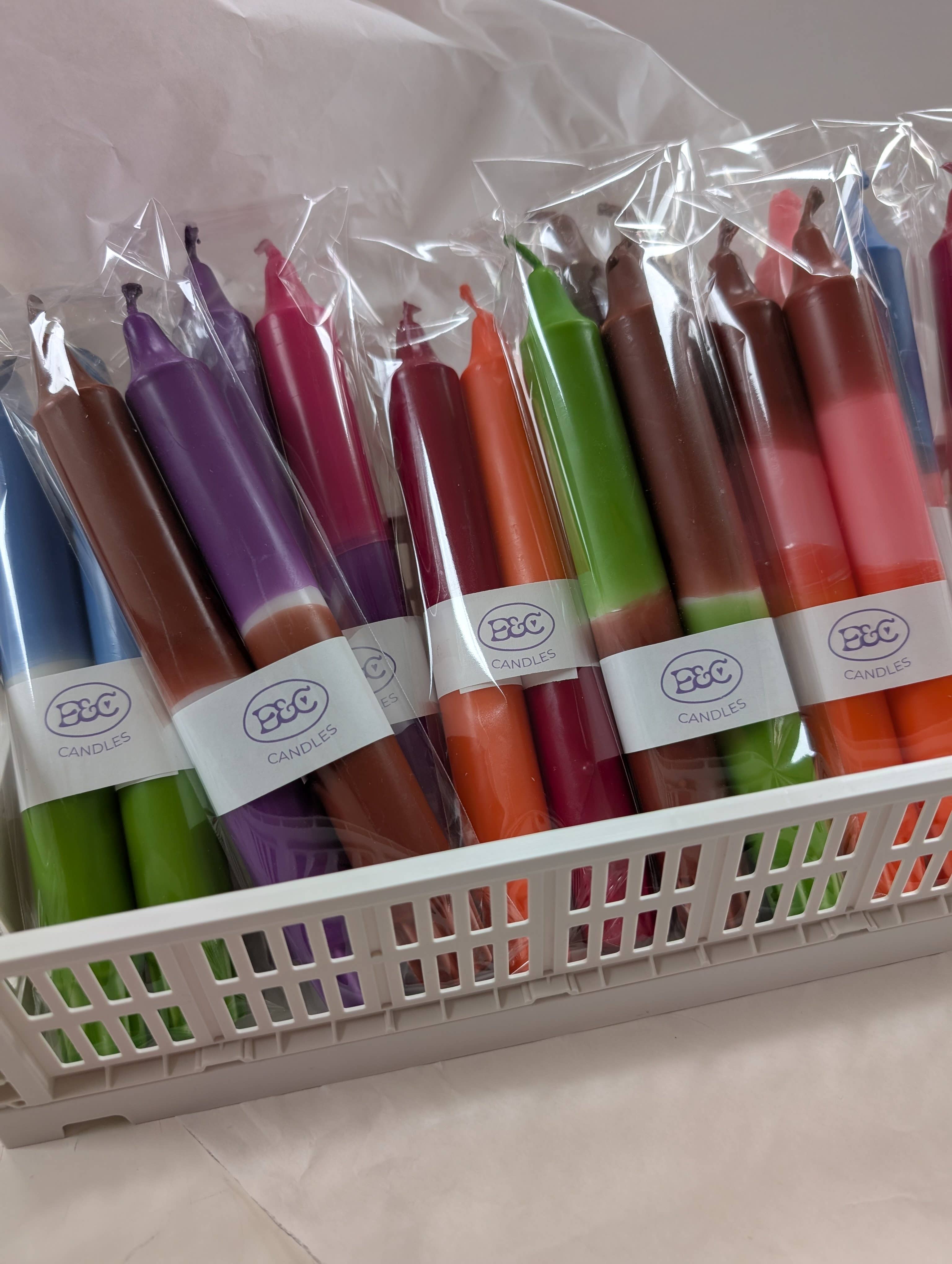 Elate and Co. - Wholesale Tapered Candle/Candlestick -  Dip Dye Winter selction3