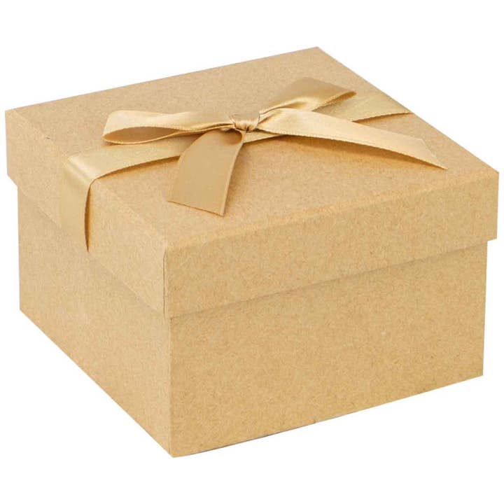 Deffrennes – Engroshandel Gaveæske – Kraft firkantet kasse med 2 niveauer Sød chokolade 12x12x7.5 cm
