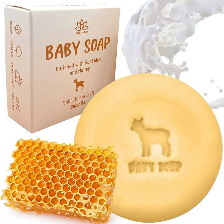 Organic Baby Soap Bar with Goat Milk and Honey for wholesale by Relaxcation