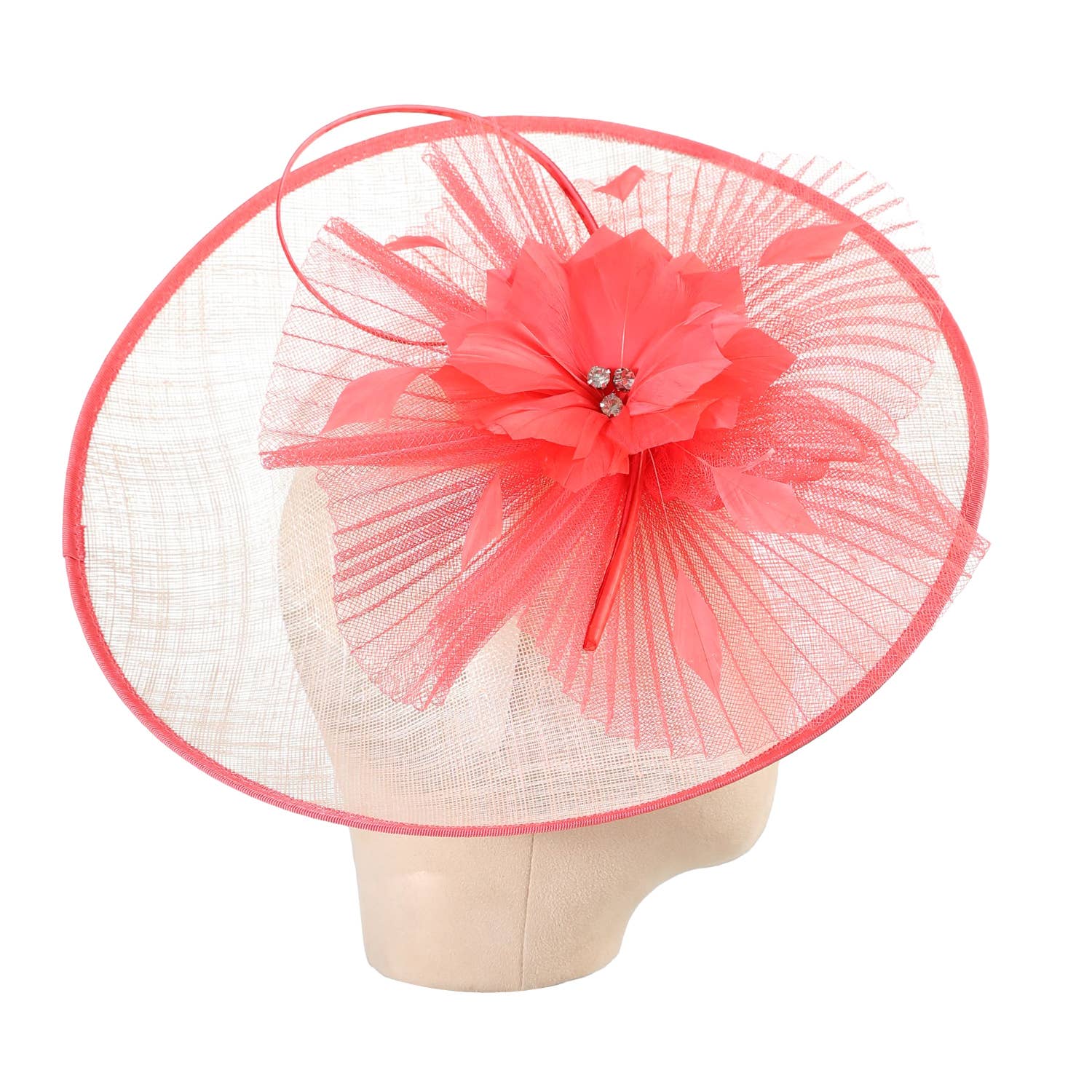 PEACH ACCESSORIES – wholesale Fascinator hat – Women's – Elegant Wide Brim Fascinator Hat TGH0664