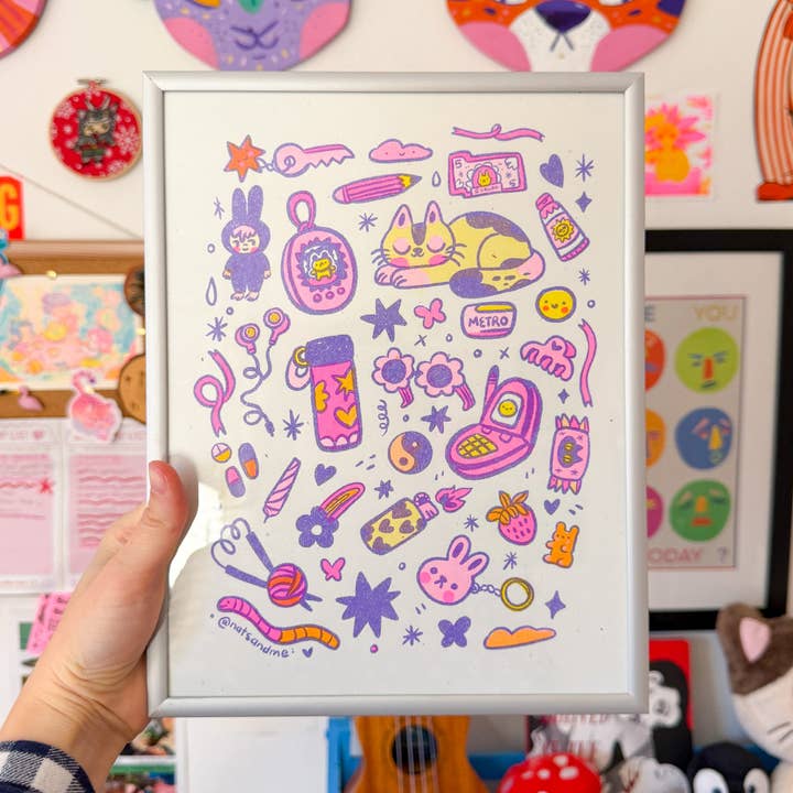 90's Things ♡ Riso Print for wholesale by Illustrated By Natalia