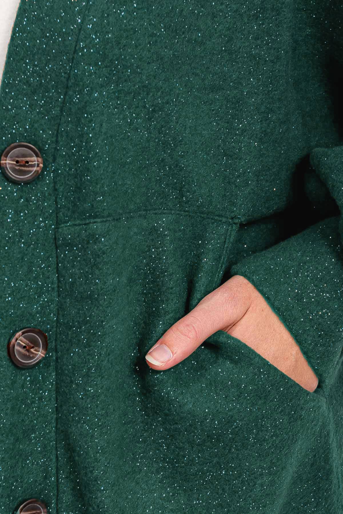 7th Ray – wholesale Cardigan – Women’s – Gold Glitter Detail Button Down Cardigan T604018