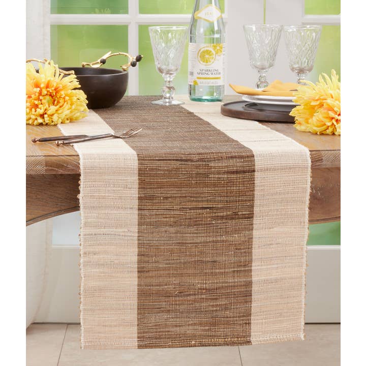 Saro Lifestyle - Wholesale Table Runner - Shimmering Banded Runner