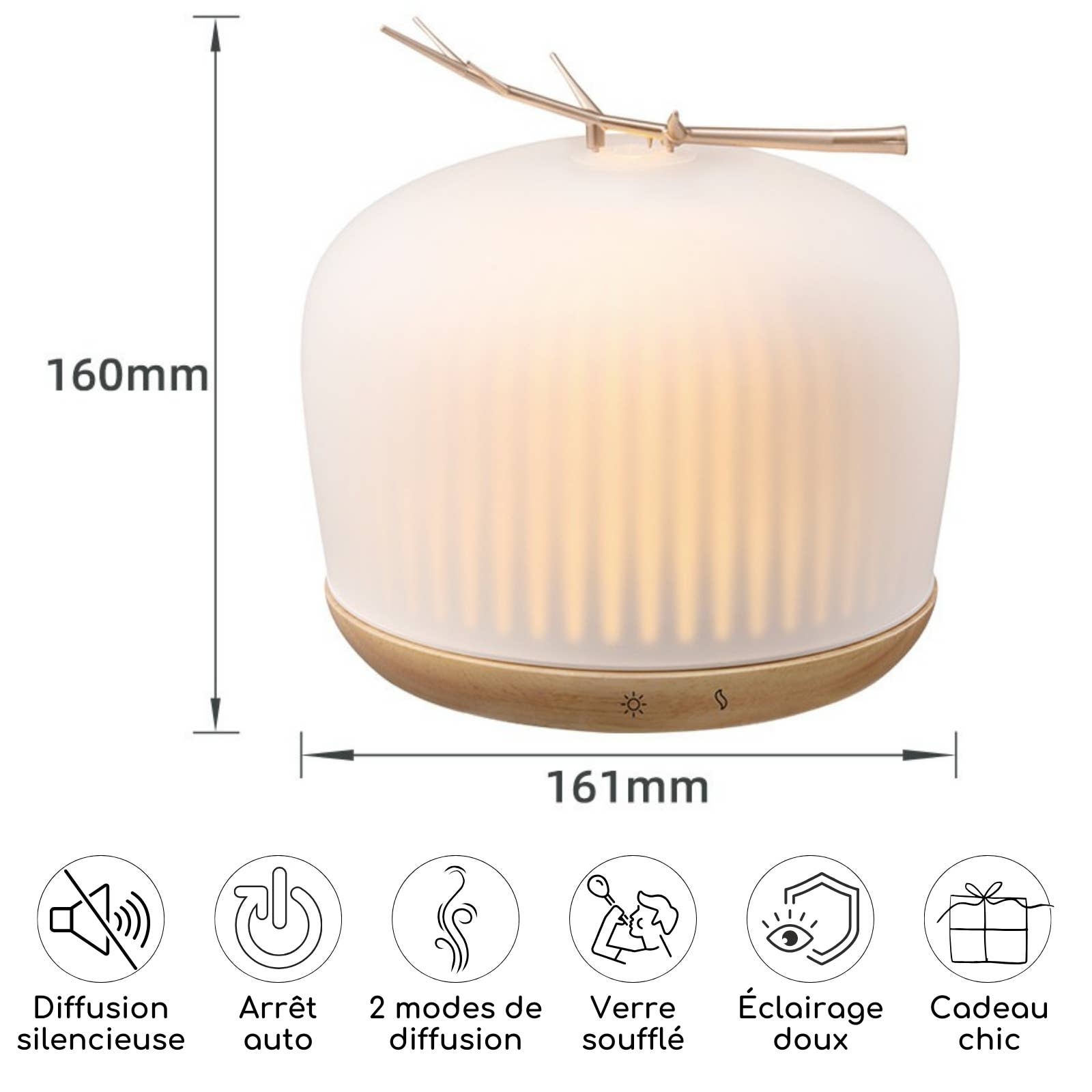 Zen'Arôme - Wholesale Electronic Diffuser - Origin Essential Oil Diffuser in glass and FSC wood5