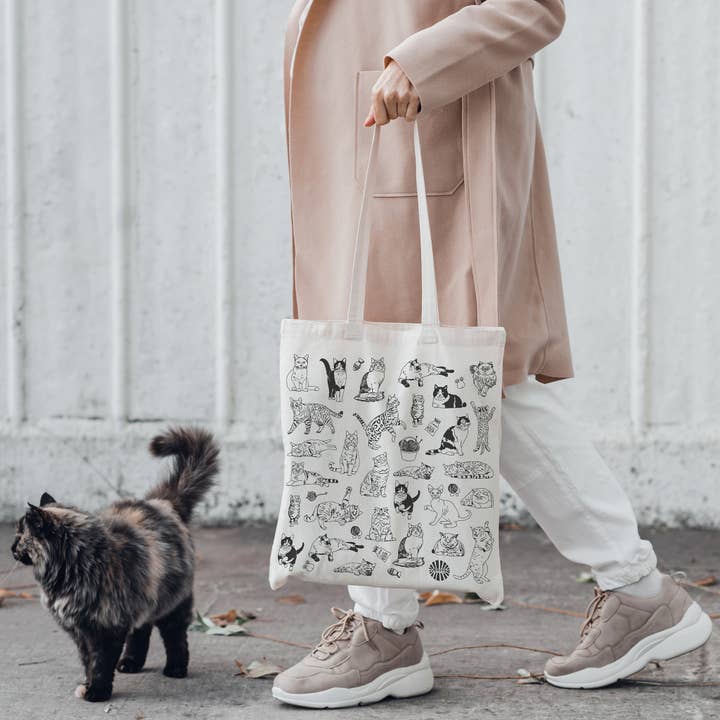 Sween Shop - Wholesale Tote Bag - Unisex - Cat Cotton Canvas Tote Bag Pet Gift 7
