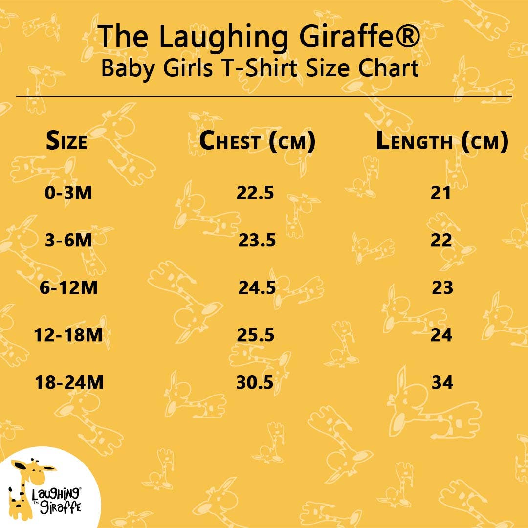 Laughing Giraffe – Engroshandel T-shirt - Baby – Raglan-top i polyester med flæseærme til baby pige | 6-PAK - DIY1