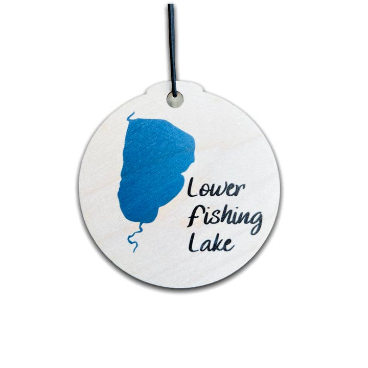 Lower Fishing Lake Ornament for wholesale by Sticks & Doodles