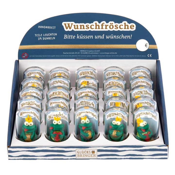 SET Wunschfrösche im Glas, 25 Stk, sort. im Display für den Großhandel von Hergo Creation GmbH
