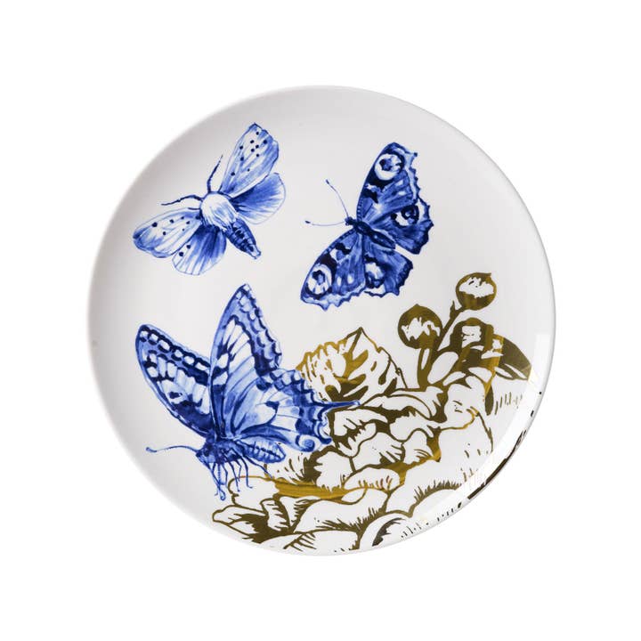 Wall plate Insects butterflies for wholesale by Heinen Delfts Blauw