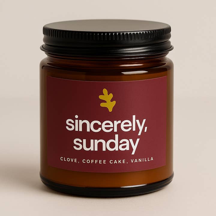 Sincerely, Sunday for wholesale by Kelp House Candle Co.