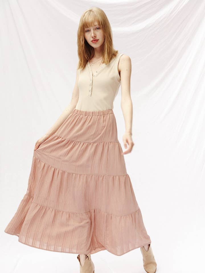 Jupe longue Dusty Mauve Prairie pour la vente par Miss Sparkling