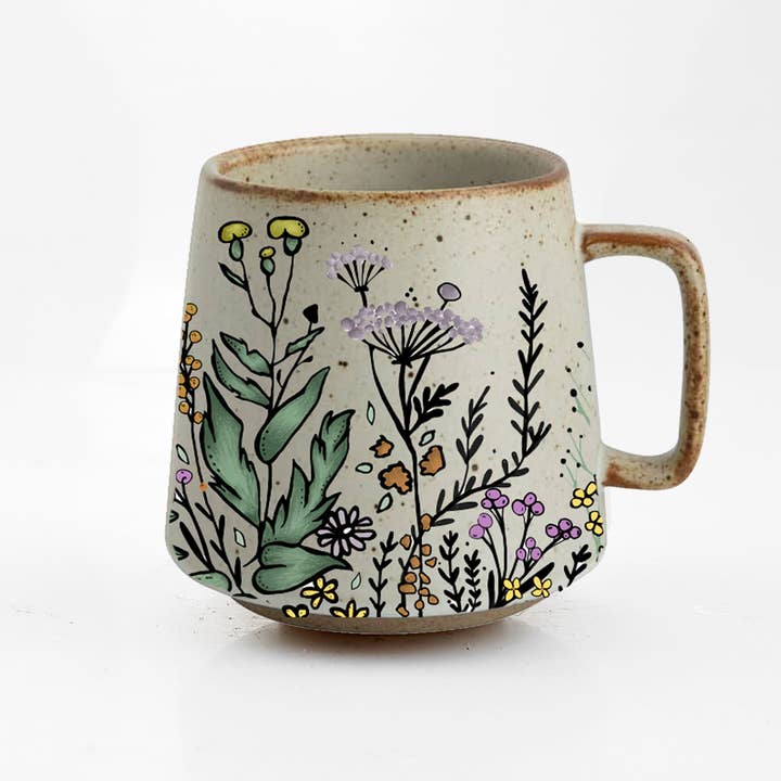 Artsy Em - Wholesale Coffee Mug - Floral Harmony Stoneware Mug