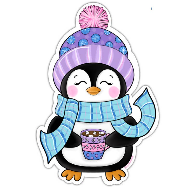 Hot Cocoa Penguin Door Hanger for wholesale by LuLu’s Paintbrush