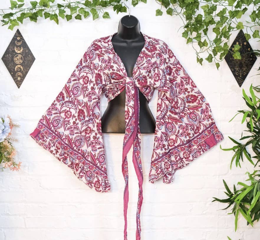 Karma Nepal Crafts - Wholesale Blouse - Women's - Bohemian Floral Wrap Top0