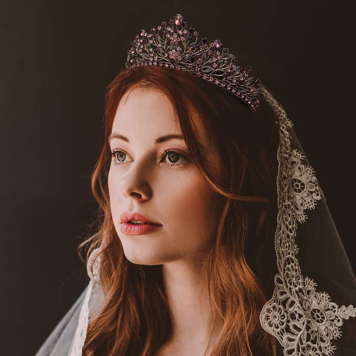 SWEETV - Wholesale Tiara - Women's - Purple Tiaras and Crowns for Women, Wedding Crown Bride