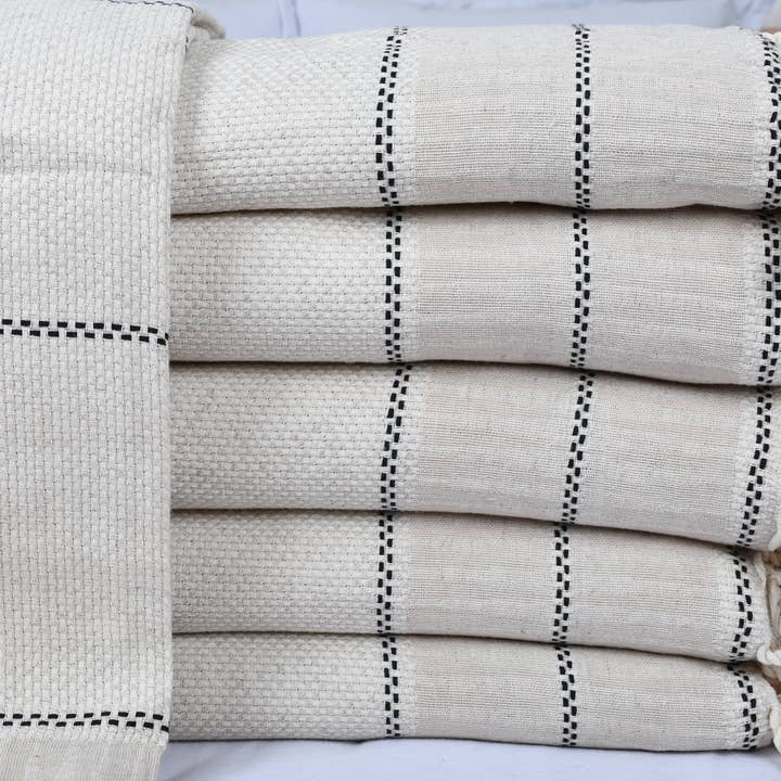 Organic Turkish Towels – wholesale Throw blanket – Wedding Gift Blankets, Elegant Light Beige Striped Throw