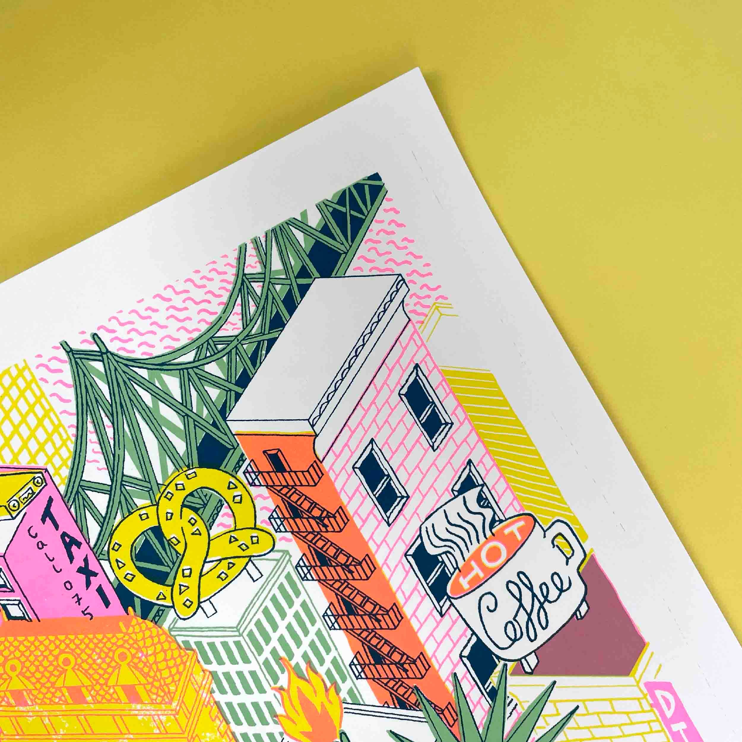 Jacqueline Colley - Wholesale Art Print - A2 New York City Silk screen print 2nd Edition1