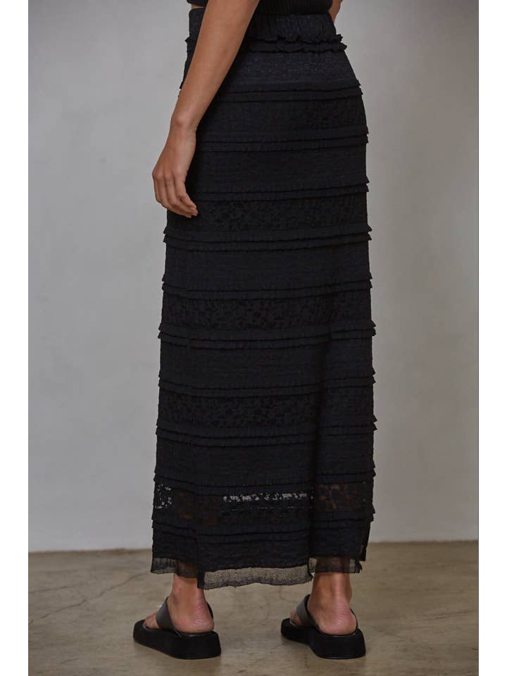 By Together – wholesale Kjol - Dam – L8171 | Vävda Nylon Spandex Spets Pennkjol Midi
