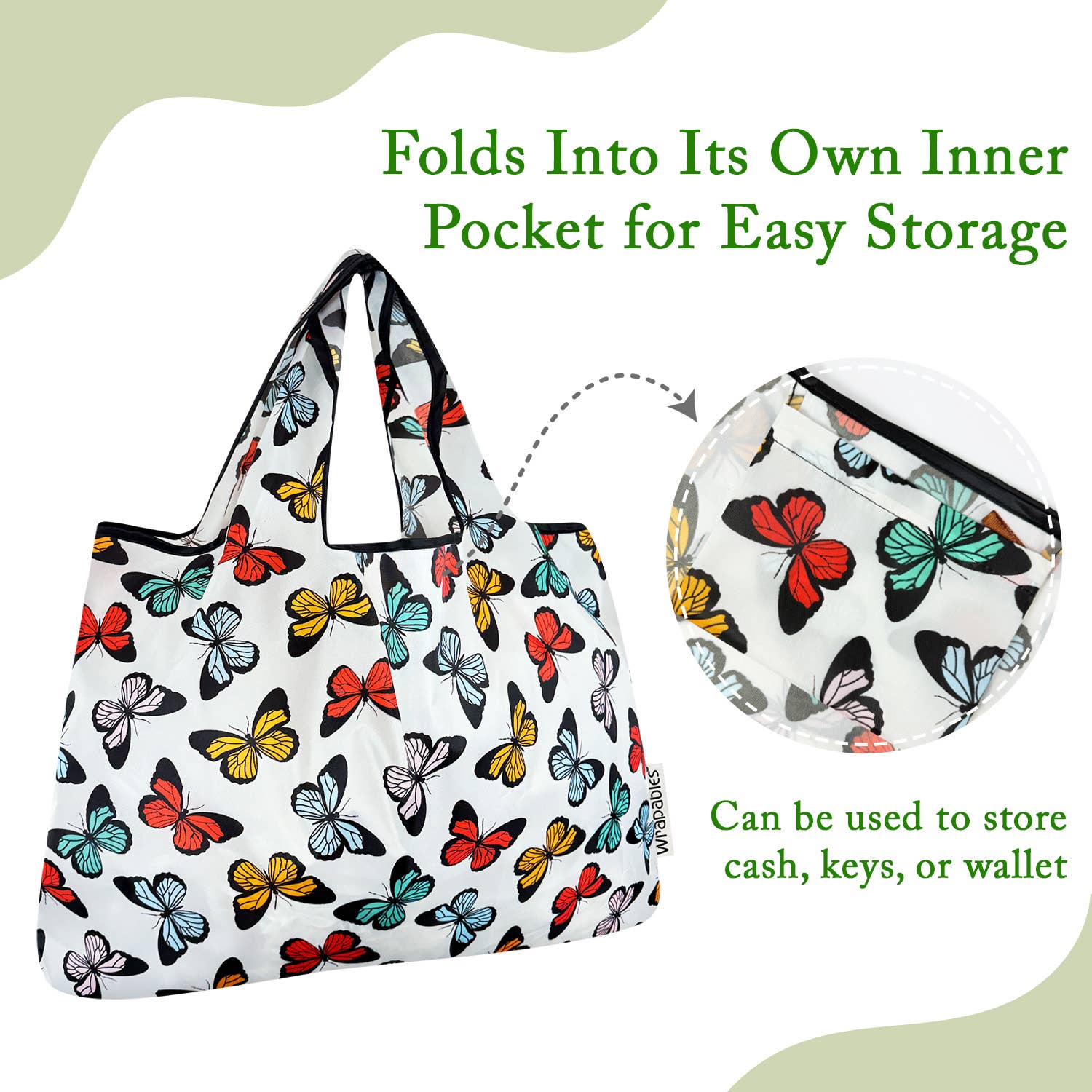 Wrapables.com - Vente Sacs de course/à provisions - Sac de courses réutilisable en nylon grand format Wrapables12