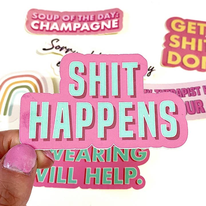 Shit Happens Vinyl Sticker for wholesale by Design By Emma