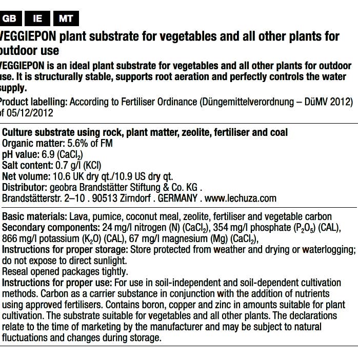 Lechuza Self Watering Planters - Wholesale Planting/Potting Soil - LECHUZA VEGGIEPON Soil for Vegetables 6 Liter4