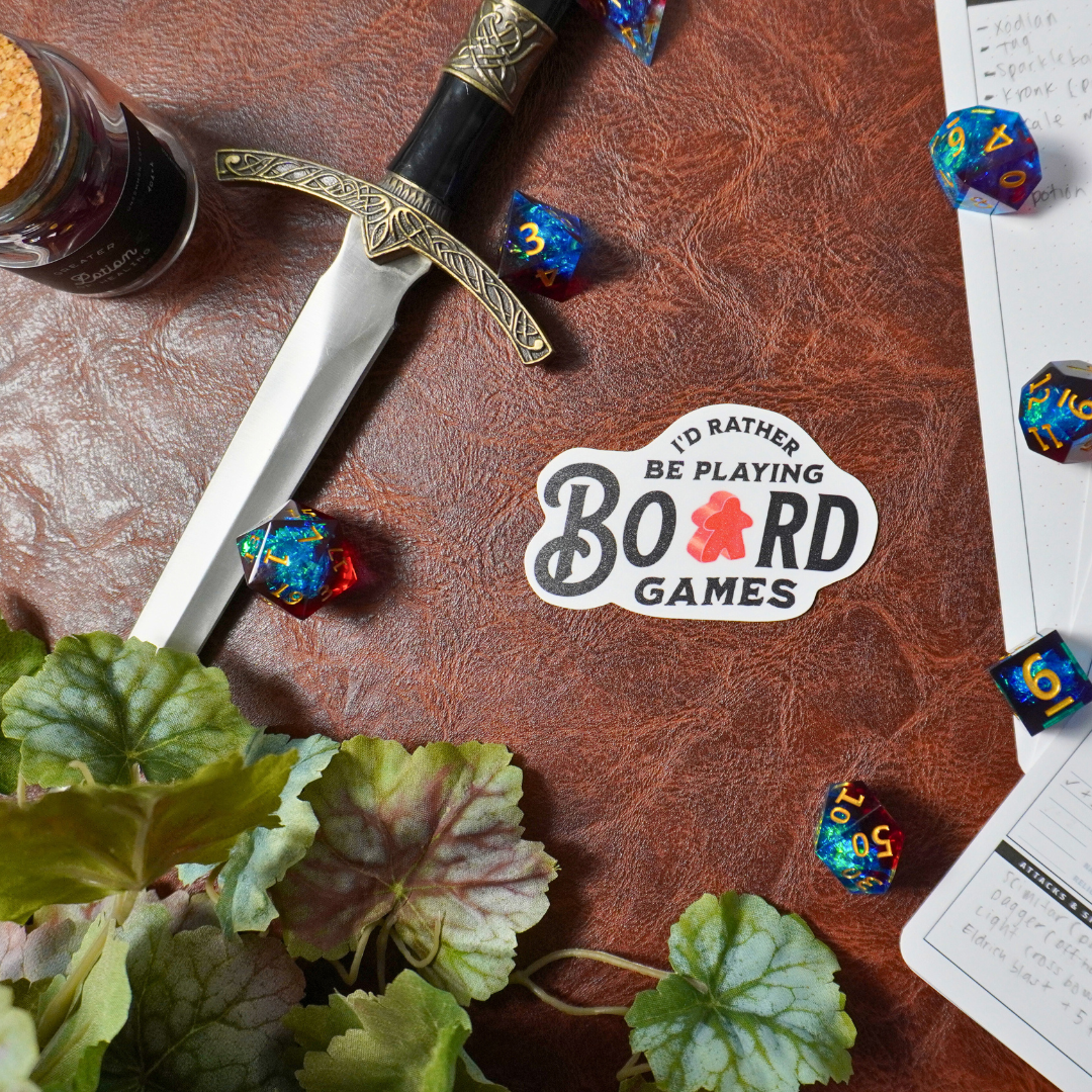 Minva Tabletop Design Co – wholesale Sticker – I'd Rather Be Playing Board Games Sticker8