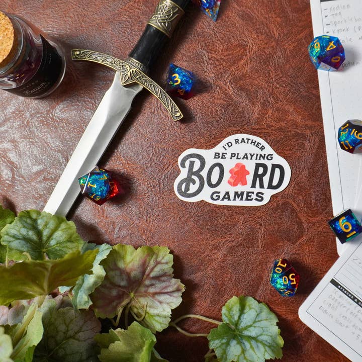 Minva Tabletop Design Co – wholesale Sticker – I'd Rather Be Playing Board Games Sticker8