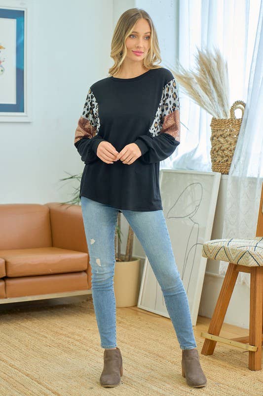 lovely melody - Wholesale Sweatshirt - Women's - LMT3461-Isabella color block sweatshirt6