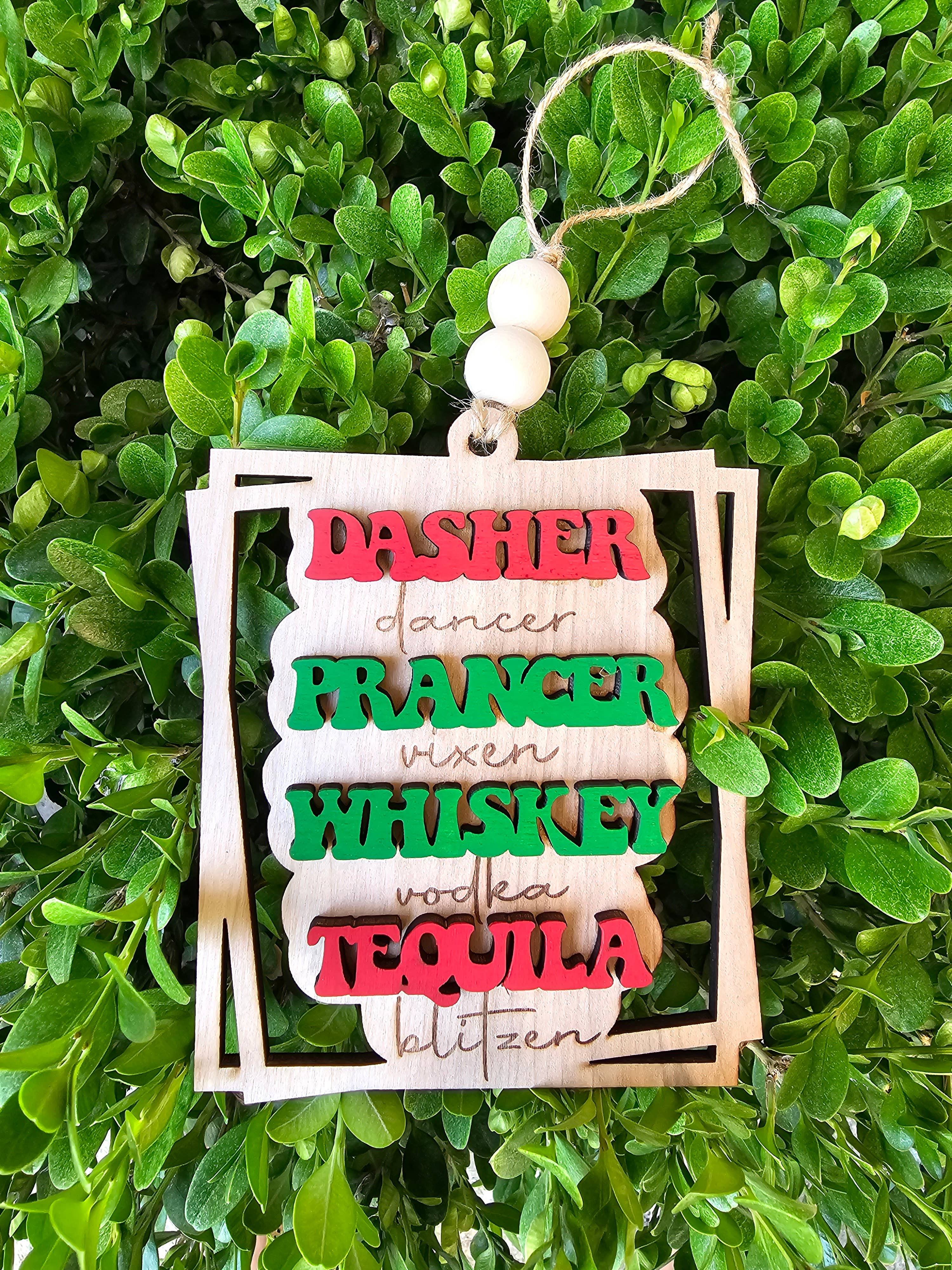 LB Personalized Design - Wholesale Ornament Set - Dasher Dancer Blitzen Funny Ornament0