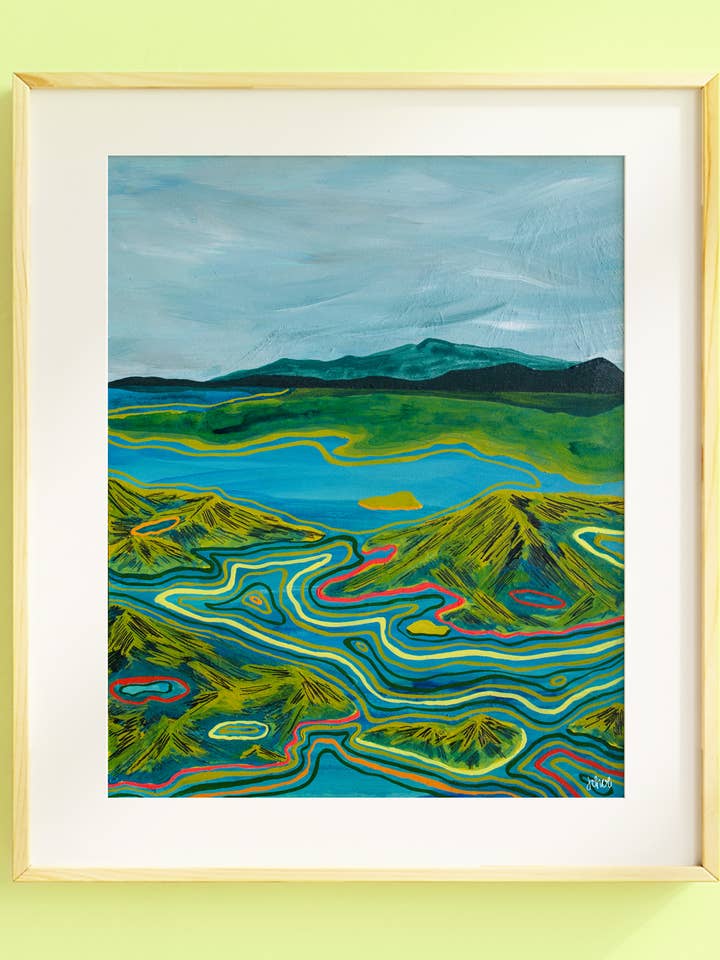 Imprimé Oak Harbor Ripples pour la vente par Juliann Choe