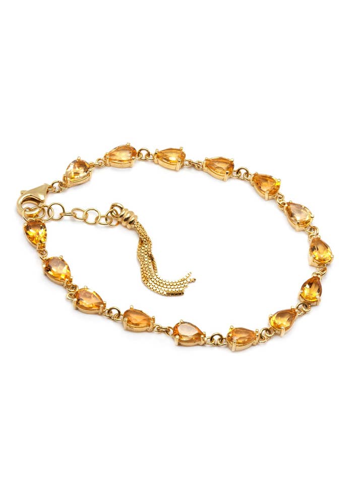 Citrine Drop Tennis Bracelet for wholesale by THAIS BERNARDES GIOIELLI