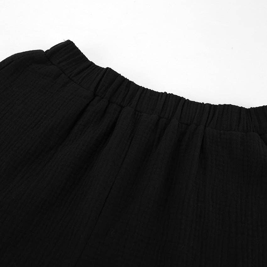 Marayn – wholesale Top & short set (NOT loungewear) – Women’s – French Autumn Chic Bubble Sleeve Top  Shorts Set15