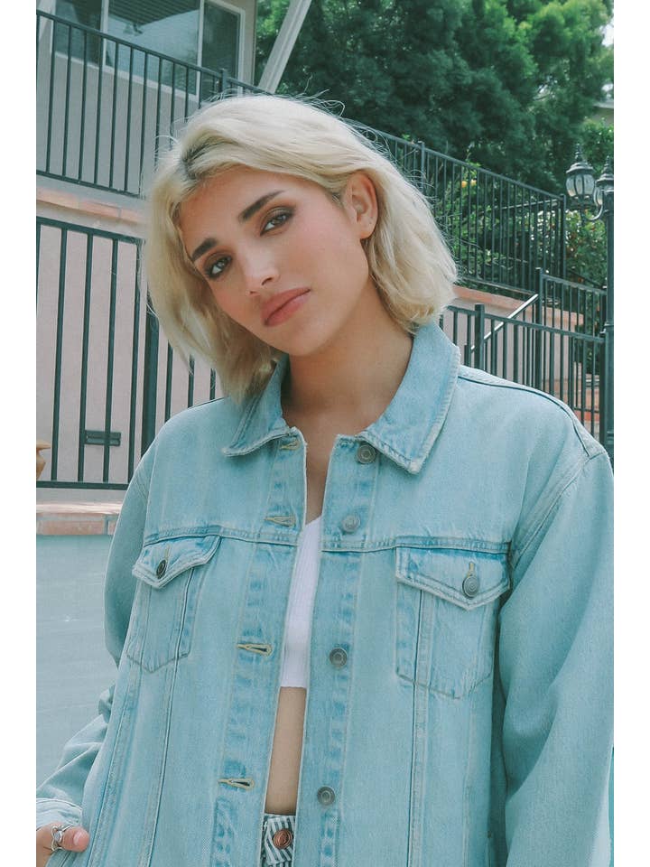 People Of Leisure - Wholesale Denim Jacket - Women's - The Canyon Bleach Denim Jacket2