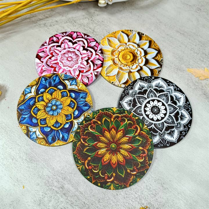 Candles Meta - Wholesale Coasters - Boho Decorative Coasters for Cups Mugs Beverage Bar Coaster2