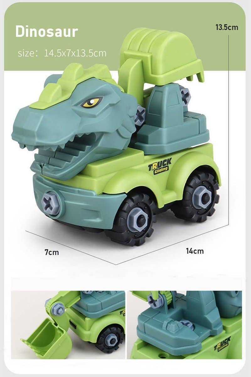 KiddieKickz - Wholesale Toy Car/Truck - Kids - Children's Dinosaur Construction Vehicle Excavator DIY Toys11