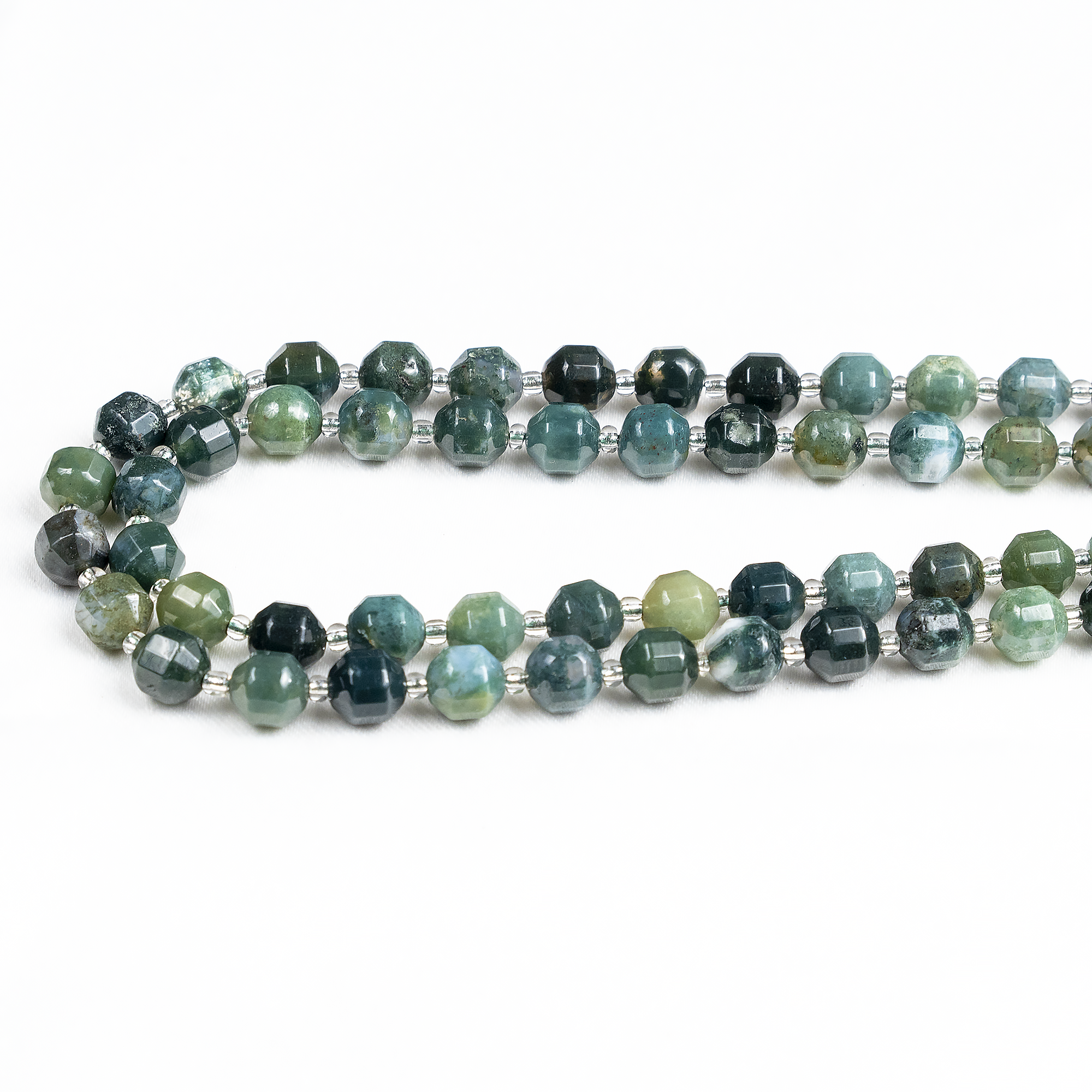 Soothing Crystals Beads - Wholesale Beads - Faceted Prism Cut Beads | Moss Agate | Crystal Beads6
