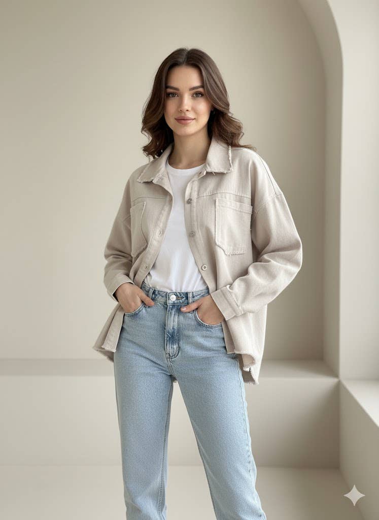 Ecru Veste Oversize Artistique en vente sur Faire3