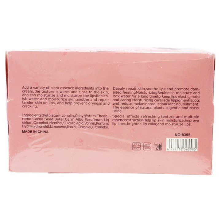 Cap Zone - Wholesale Lip Balm - Strawberry Scented Gel Lip Balm Squeeze Tube - 36 pcs