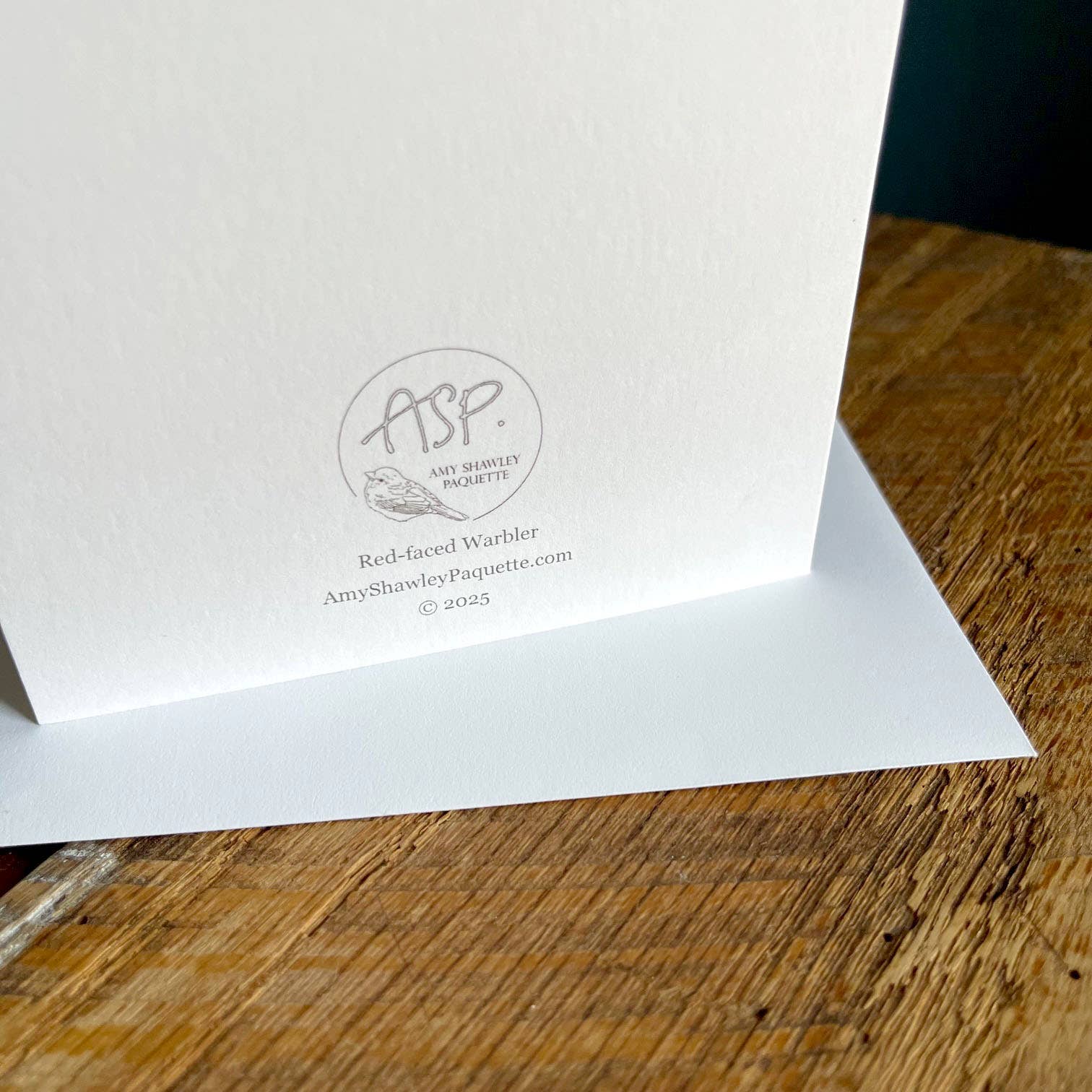 Amy Shawley Paquette - Wholesale Everyday Greeting Card - Red-faced Warbler - Blank Note Card2