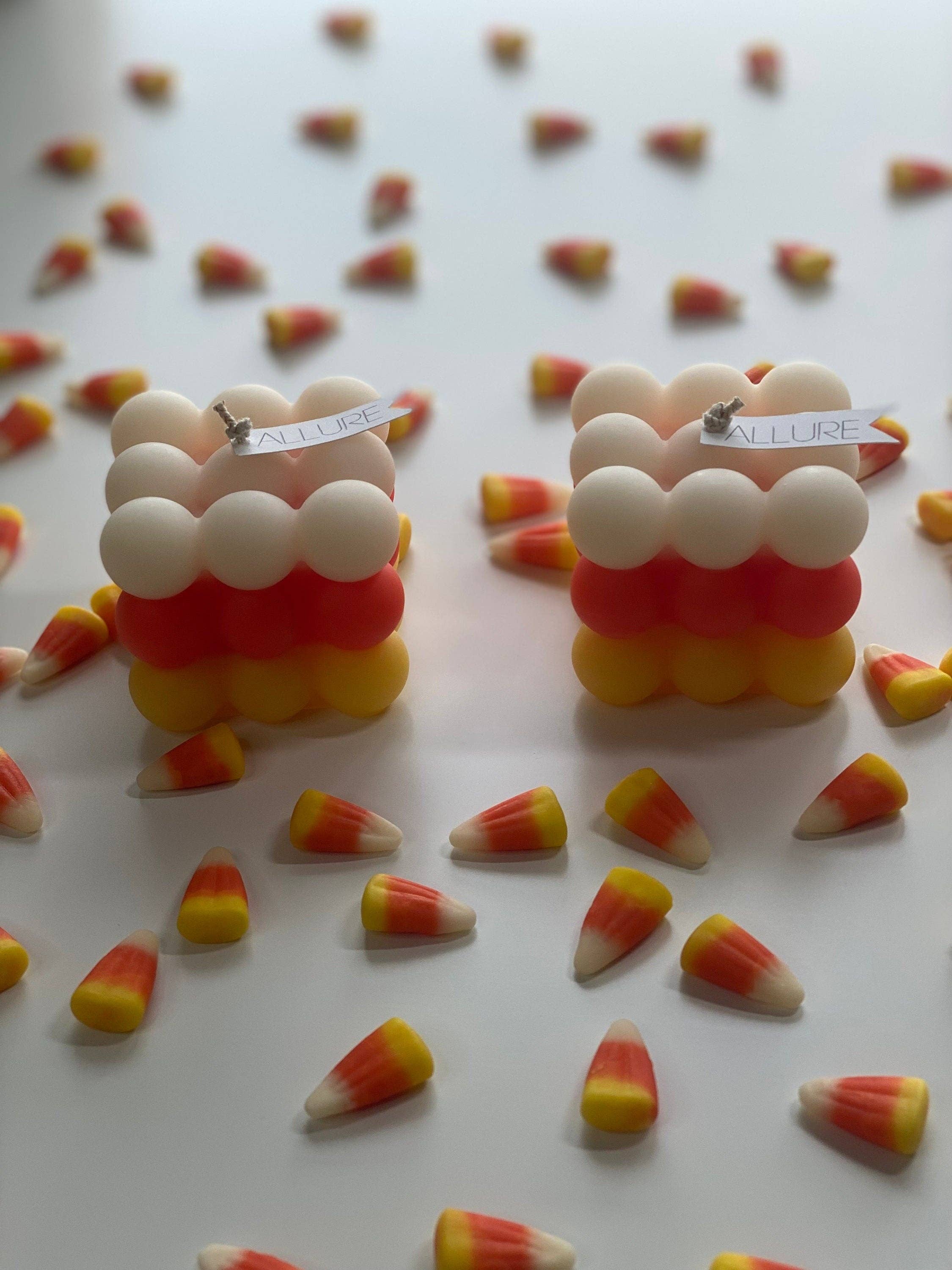 Allure Wax Works - Wholesale Novelty Candle - Candy Corn Bubble Cube Candle - Limited Edition2