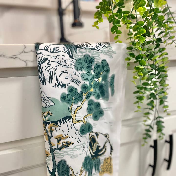 Collegiate Toile Dish Towel for wholesale by Pink House On River Road