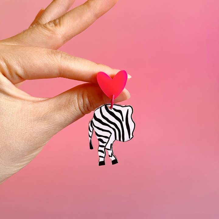 Westmount Art UK – Großhandel Ohrhänger – Halb und Halb Zebra - handgefertigte Ohrringe1