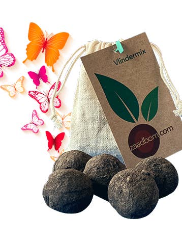 5 Samenbomben in Jutesäcken Butterfly Mix für den Großhandel von Zaadbom