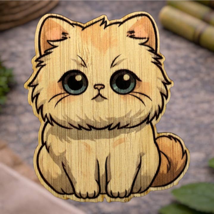 Persisk katt för wholesale av Bamboo Wood Stickers